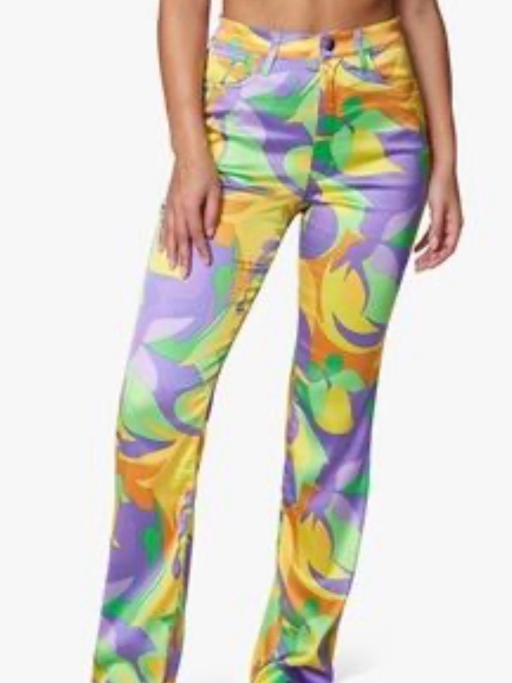 DANIELLE BERNSTEIN Multicolor Swirl Wide-Leg Pants